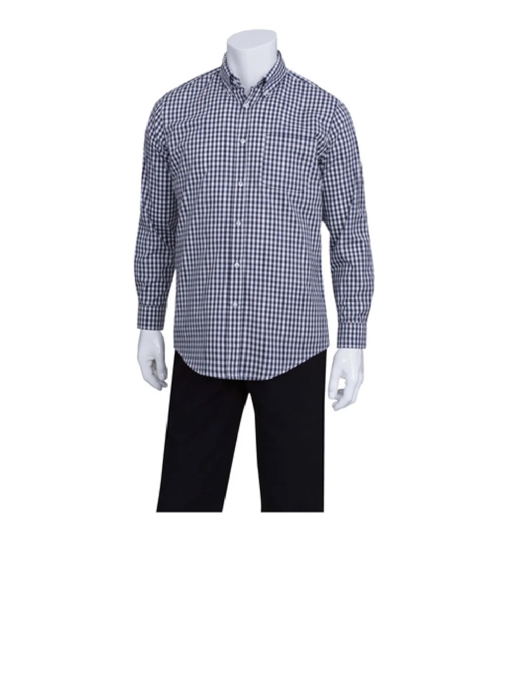 Chef Works  Men's Gingham Dress Shirt Long Sleeve 2-Button Cuffs XL EUC